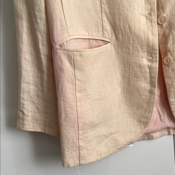 NICOLE MILLER Collection NWOT Oversized Linen Dip Dye Blazer Lined, Size S/M - Picture 2 of 11